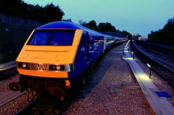 Chiltern railways train picture. Leaving Birmingham to London.